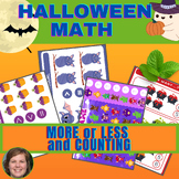 Kindergarten Halloween Math/ More or Less and Counting to 10