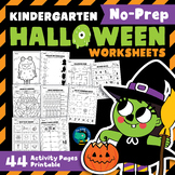 Kindergarten Halloween No Prep Worksheets, Coloring, Puzzl