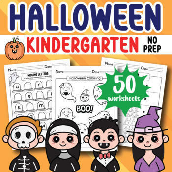 Preschool Halloween Worksheets Math and Literacy Coloring October ...