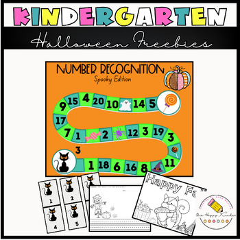 Preview of Kindergarten Halloween worksheets, games, letter recognition, writing, cutting,