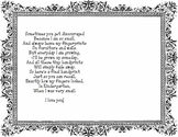 Kindergarten Handprint Poem Keepsake