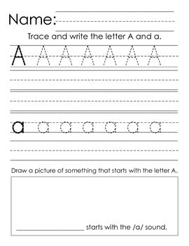 Handwriting Practice Pages: Kindergarten & First Grade