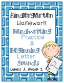 Kindergarten Handwriting Practice & Letter Sounds Printabl