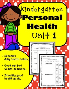 Preview of Kindergarten Health - Unit 1: Personal Health Activities and Worksheets