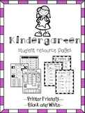 Kindergarten Help Pages for Reading and Math Folders, Home