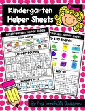Kindergarten Helper Sheets