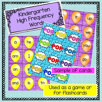 kindergarten high frequency sight word game by mummabells