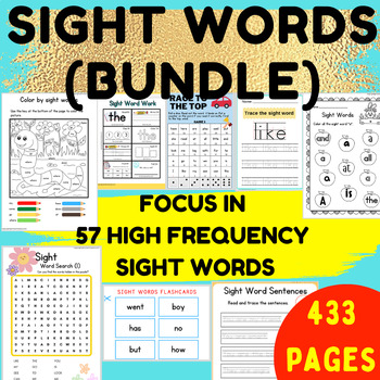 Preview of Kindergarten High Frequency Sight Word Practice Sentences & Guided Writing Word