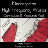 Kindergarten High Frequency Words Curriculum