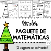 Kindergarten Holiday Math Packet - SPANISH