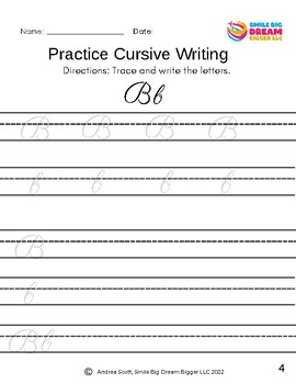 Kindergarten Holiday Travel Passport Workbook Cursive Writing Practice