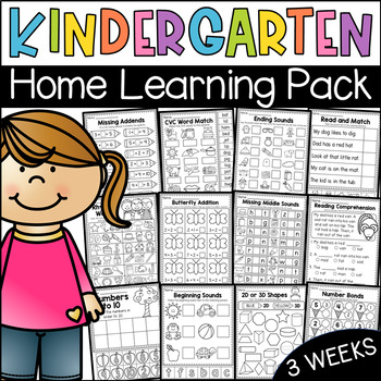 Preview of Kindergarten Home Learning Pack - Distance Learning