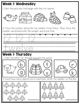 best homework for kindergarten