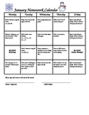 Kindergarten Homework Calendars January May Differentiated