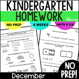 Kindergarten Homework December, Winter Kindergarten Worksh