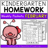 Kindergarten Homework- February (English Only) Aligned to CC
