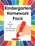 Kindergarten Homework Pack