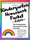 Kindergarten Homework Packet - Colors