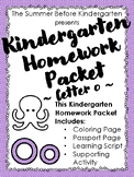 Kindergarten Homework Packet - Letter O
