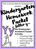 Kindergarten Homework Packet - Letter Y