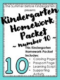Kindergarten Homework Packet - Number 10