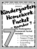 Kindergarten Homework Packet - Number 7