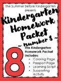 Kindergarten Homework Packet - Number 8
