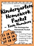 Kindergarten Homework Packet - Teen Numbers