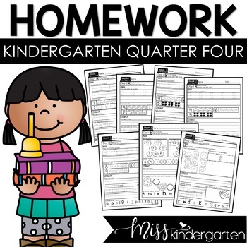 Preview of Kindergarten Homework Packets Quarter Four
