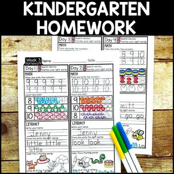 kindergarten homework packets