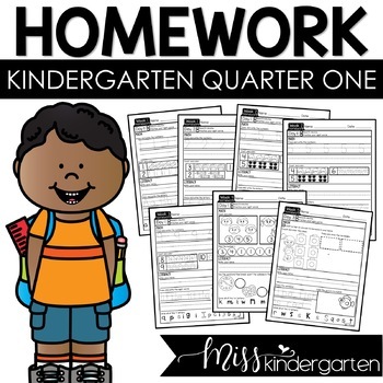 Preview of Kindergarten Homework Packets Quarter One