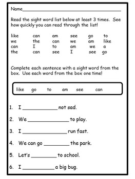 Kindergarten Homework Packets--Set B by slp4jc | TpT