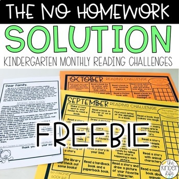 Preview of Free Kindergarten Reading Homework Calendars | Monthly Reading Logs for the Year