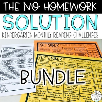 Preview of Kindergarten Reading Homework Calendars | Monthly Reading Logs for the Year