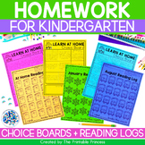 Kindergarten Homework Year Long Bundle