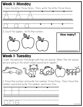 kindergarten homework