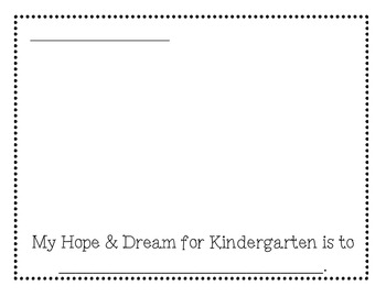 Kindergarten Hopes And Dreams Sheet By Miranda Allen Tpt