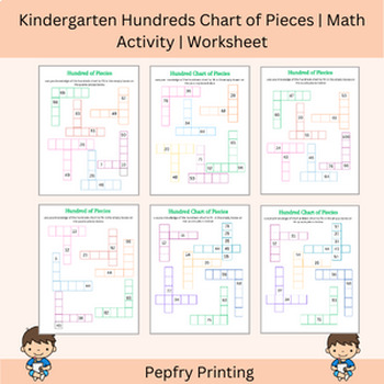 Preview of Kindergarten Hundreds Chart of Pieces | Math Activity | Worksheet