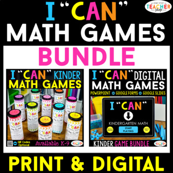 Preview of Kindergarten I CAN Math Centers & Games | DIGITAL & PRINT Bundle