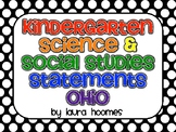 Kindergarten I CAN STATEMENTS Standards- OHIO Science/Soci