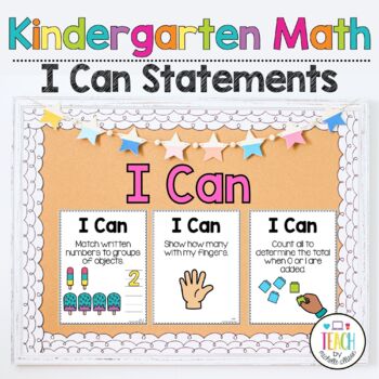 Preview of Kindergarten I Can Statements Back to School Math Posters for Kindergarten Math