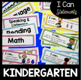 Kindergarten I Can Statements - Math and ELA Assessment Checklists - Posters