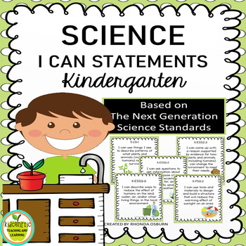 Preview of Science Kindergarten "I Can" Statements for Science Standards