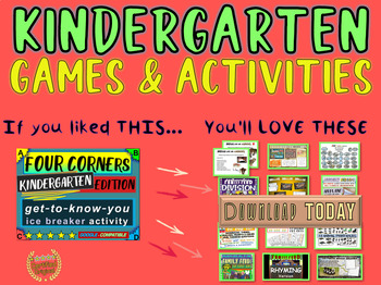 Preview of Kindergarten Ice Breaker FOUR CORNERS EXTENDED 12 of your NEW Favorite Resources