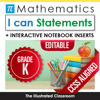 Preview of Common Core Standards I Can Statements for Kindergarten Math - Half Page