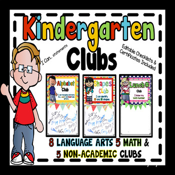 Preview of Kindergarten Incentive Clubs - I Can Statements - Certificates/Checklists -Goals