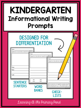 Kindergarten Informational Writing Prompts For Differentiation | TpT