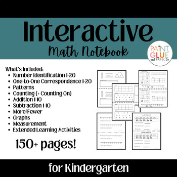 Preview of Kindergarten Interactive Math Notebook: daily entries FOR A YEAR