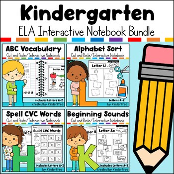Preview of Kindergarten ELA Interactive Notebook Bundle