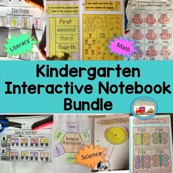 Preview of Kindergarten Interactive Notebooks Bundle~Literacy, Math, Science